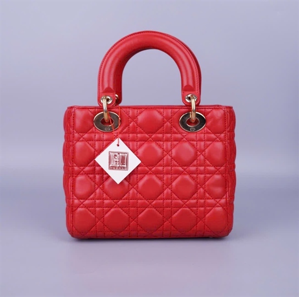 Túi Dior Lady đỏ kèm lót form (09-MA-1127) szS +