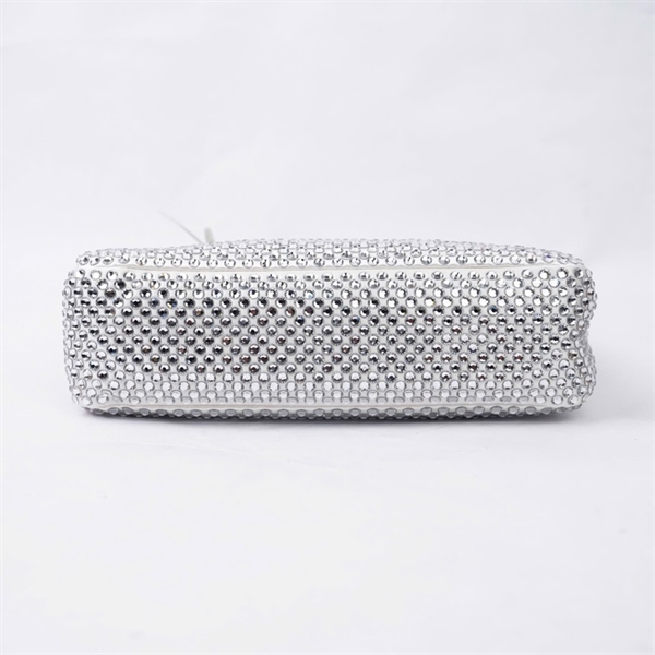 Túi Prada kẹp nách trắng đính cườm sz22 (LN) KG+