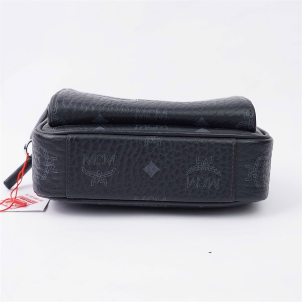 Túi MCM đeo chéo đen kèm charm thỏ sz17 KG+