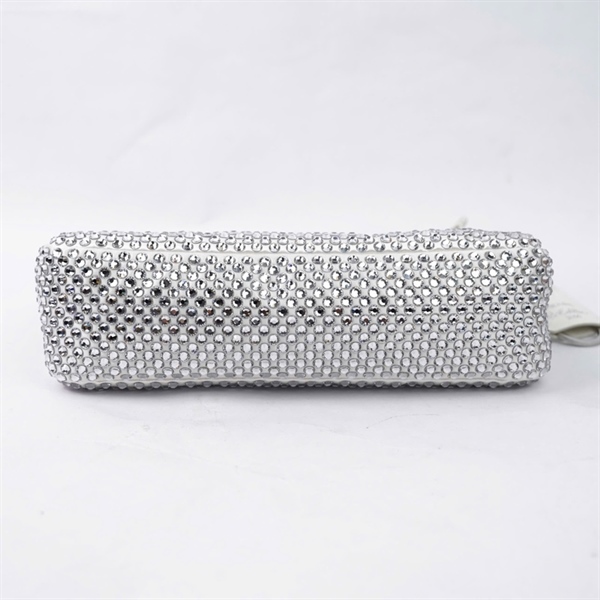 Túi Prada kẹp nách trắng đính cườm sz22 (LN) KG+