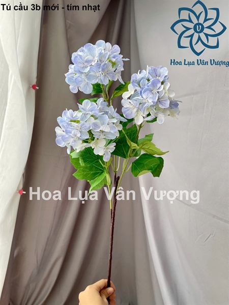 Tú cầu 3b mới - tím nhạt - Hoa cành dài - Hoa Lụa Vân Vượng
