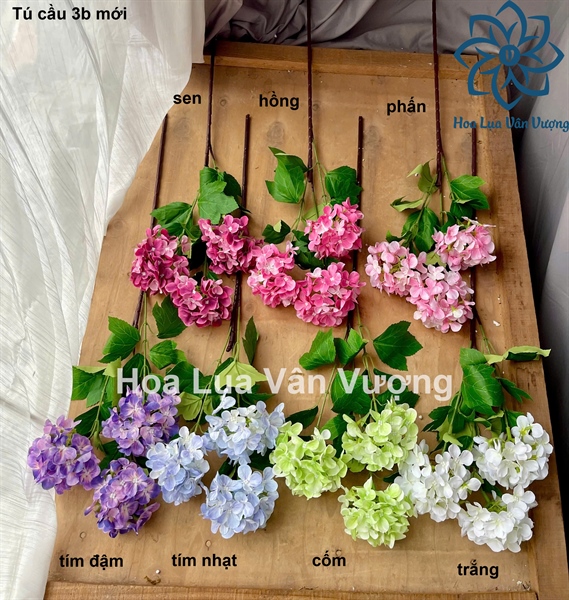Tú cầu 3b mới - Hoa cành dài - Hoa Lụa Vân Vượng