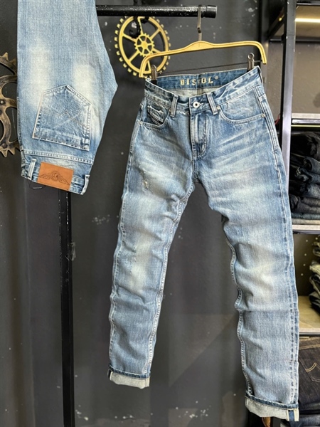 Jean Dài -Selvedge Denim Disol- A8808 xanh Bạc cào nhẹ
