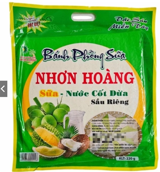 Bánh phồng sữa 220g vị sầu riêng ( tập 5 gói )