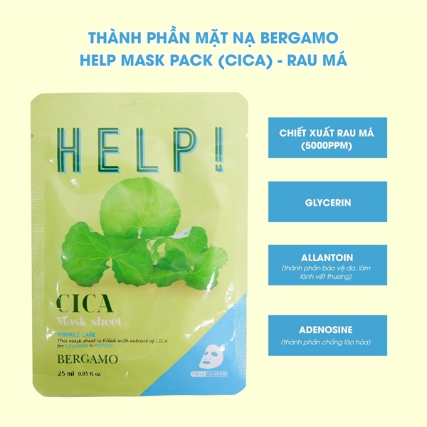 (Quà tặng ) Nạ bergamo vị rau má