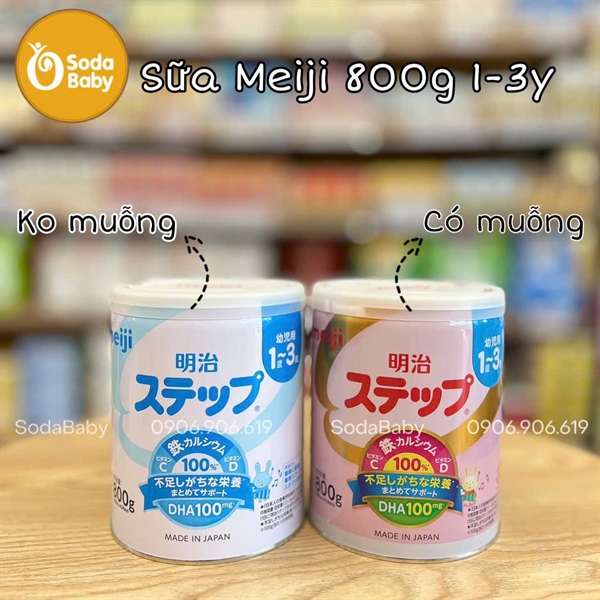 Sữa Meiji Lon 1-3y 800g ko muỗng
