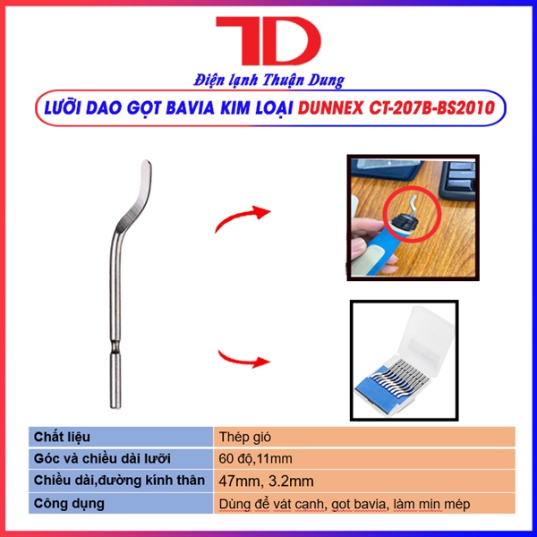Lưỡi dao cạo bavia ống đồng DUNNEX CT-207, CT-207B-BS2010, có thể dùng cho đồng và sắt (Thùng 500 cái/hộp 10 cái)