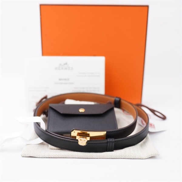 Thắt lưng Hermes đen kèm ví 1,5x72cm (A-T) KG+