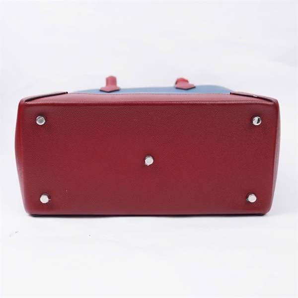 Túi Hermes Tote xanh viền đỏ stamp-X(2016) sz30 KG+