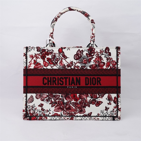 Túi Dior Tote trắng họa tiết đỏ (50-MA-1203) sz36 (A-T) KG+