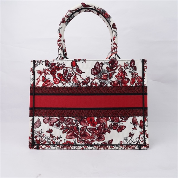 Túi Dior Tote trắng họa tiết đỏ (50-MA-1203) sz36 (A-T) KG+