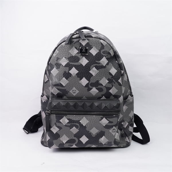 Balo MCM xám in họa tiết 33x15x40cm (A-T) KG+