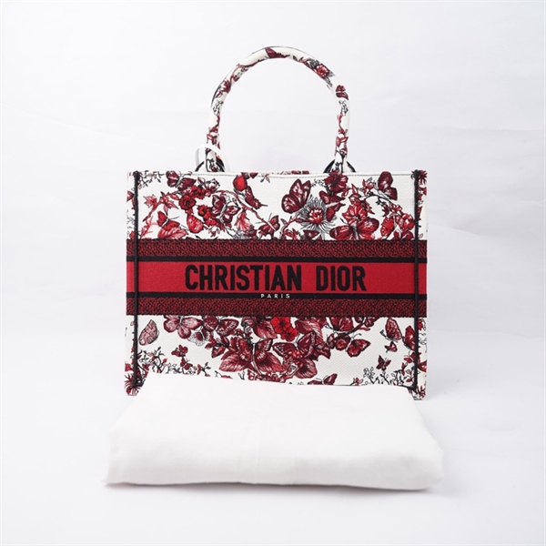 Túi Dior Tote trắng họa tiết đỏ (50-MA-1203) sz36 (A-T) KG+