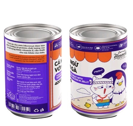 Pate lon Meowcat vị Cá ngừ & Gà 400g