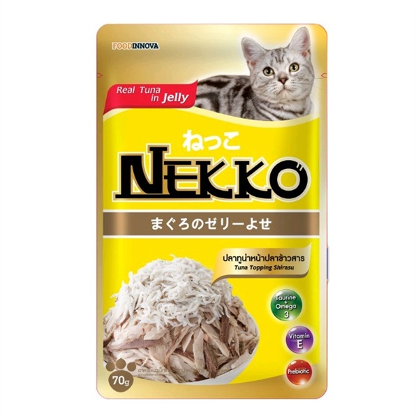 Pate Nekko Adult cá ngừ rắc cá cơm sữa Shirasu 70g