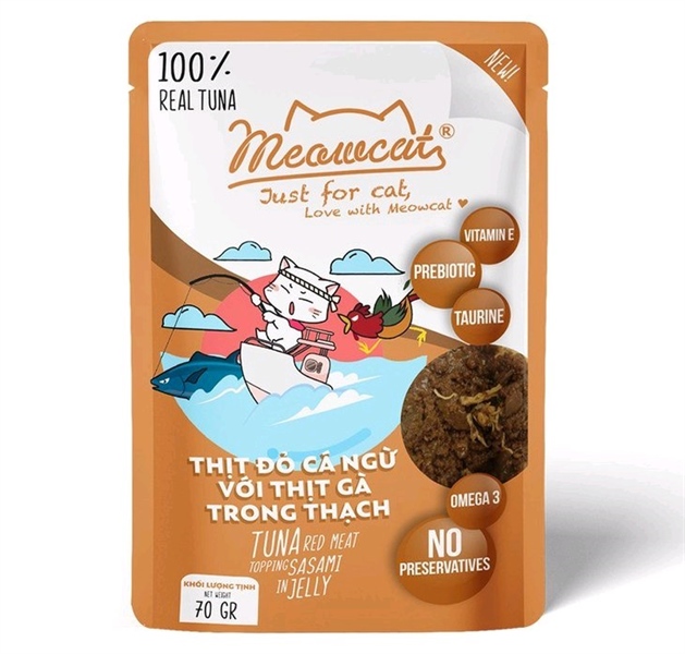 Pate Meowcat cho mèo vị Cá ngừ + Gà 70g