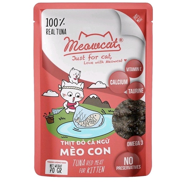 Pate Meowcat cho mèo vị Cá ngừ Mèo con 70g