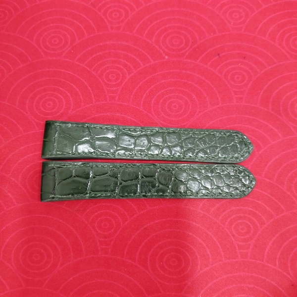 Dây đồng hồ Cartier xanh da cá sấu +