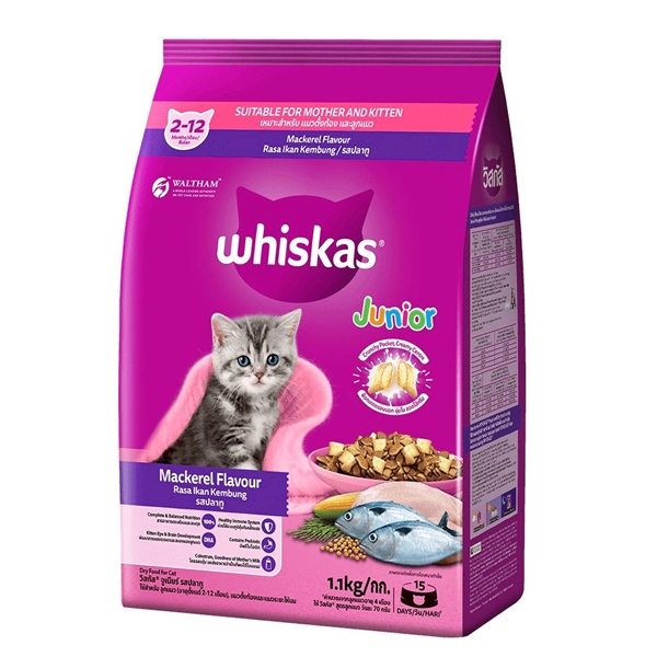 Hạt Whiskas Kitten mèo con vị Cá thu 1,1kg