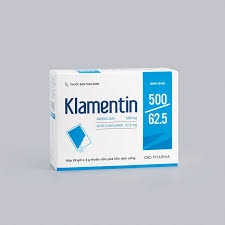 Klamentin 500/62.5 (Amoxicilin 500mg; Acid clavulanic 62,5mg)(Hộp 24 gói x 2g) - Hậu Giang