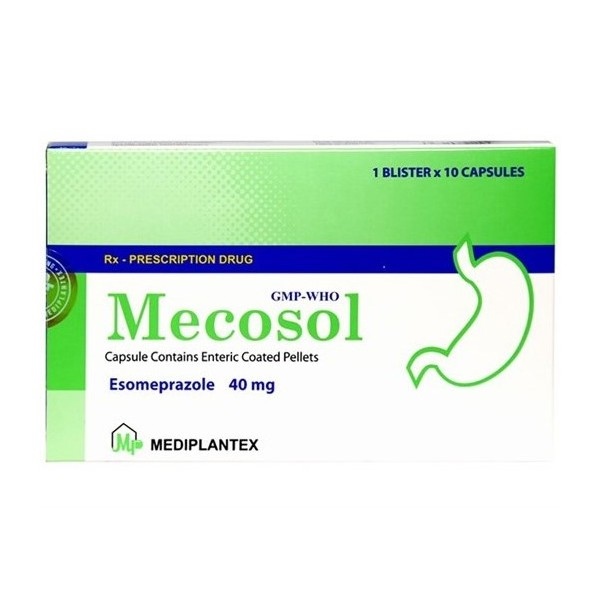 Mecosol (Esomeprazole 40mg) (Hộp 1 vỉ x 10 viên) - Mediplantex
