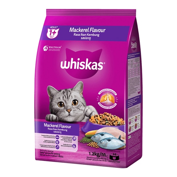 Hạt Whiskas Adult mèo lớn vị Cá thu 1.2kg