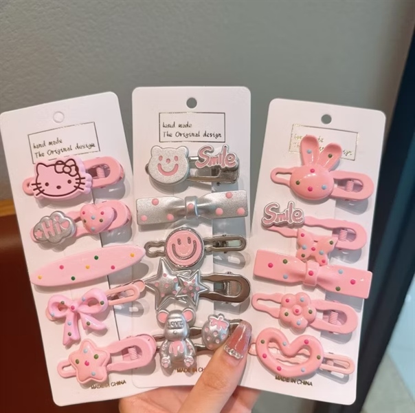 T1 o104 Set kẹp tóc 5 cái mix màu lố 10