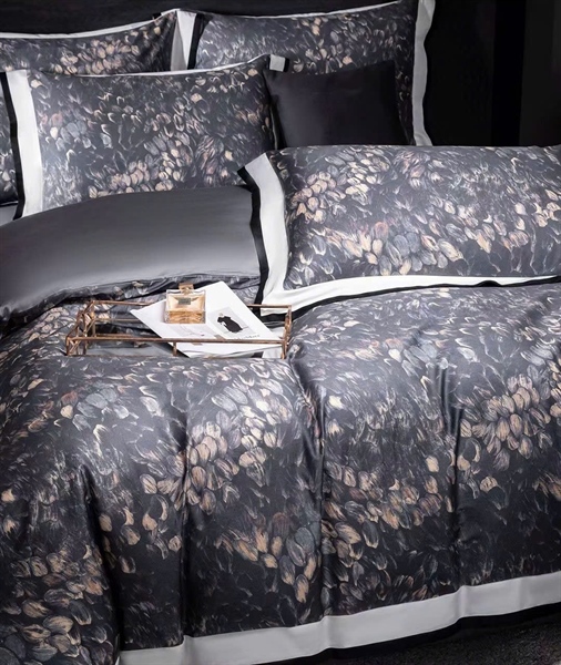 Bộ ga ghi đậm in hoa | 100% Cotton - SS02.03