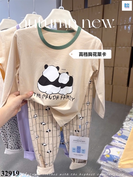 32919-Bộ KK-Gấu Panda Tình Yêu Viền Xanh