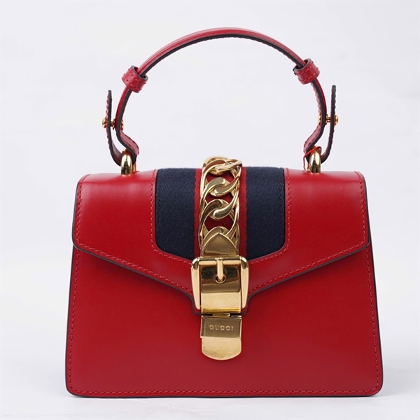 Túi GG Sylvie đỏ 2strap (470270525040) sz20 KG+