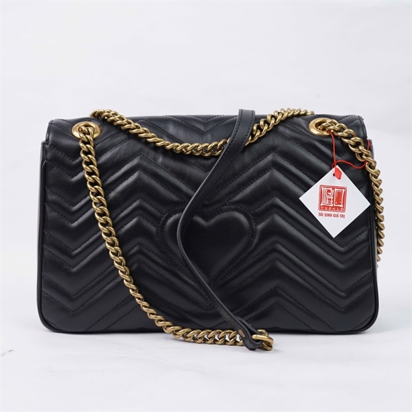 Túi GG Marmont đen (443496-525040) sz30 KG+