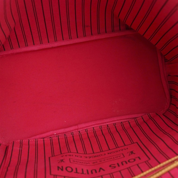 Túi LV Neverfull hoa nâu họa tiết xích kèm ví (CA-0170) đáy sz31-miệng sz47 (HC) +