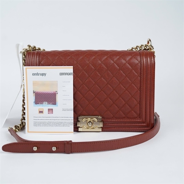 Túi Chanel Boy nâu đỏ (20038959) sz28 KG+