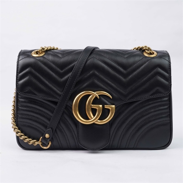 Túi GG Marmont đen (443496-525040) sz30 KG+