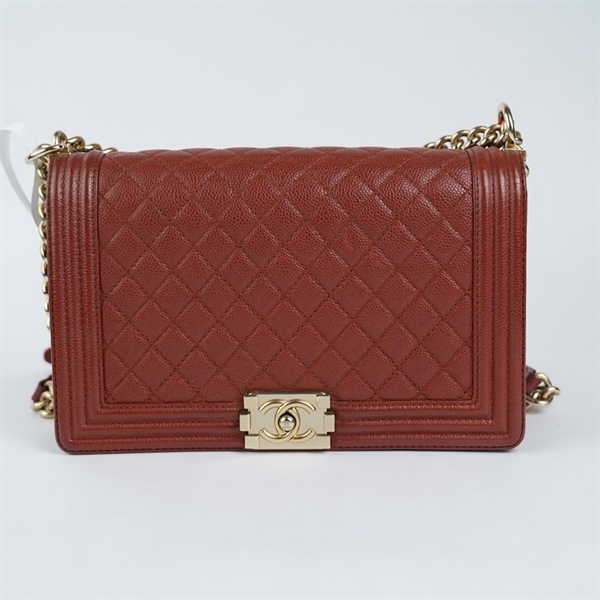 Túi Chanel Boy nâu đỏ (20038959) sz28 KG+