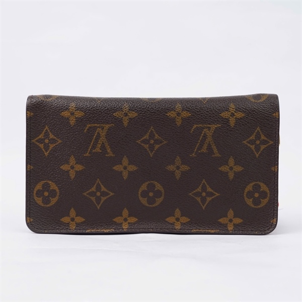 Ví LV hoa nâu khóa zip KG+