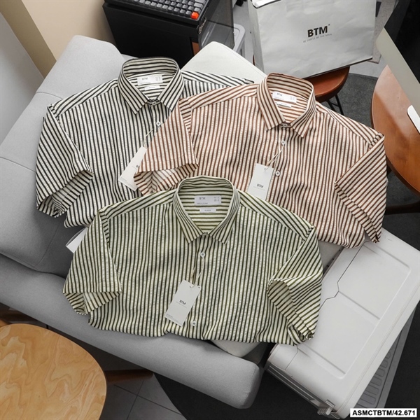 SM ngắn tay sọc BTM 084