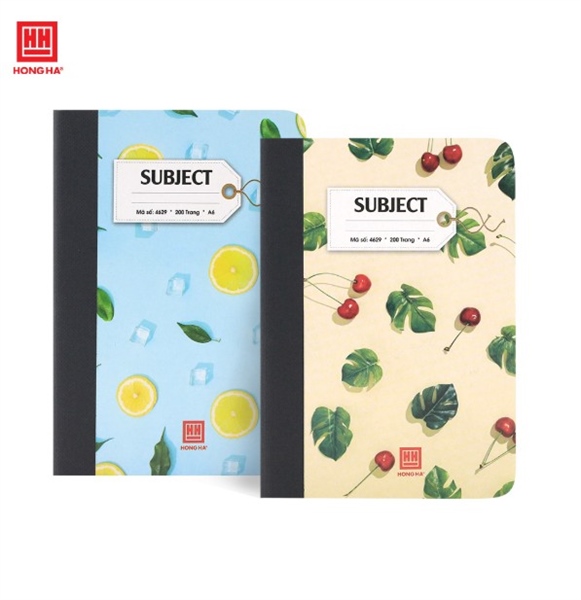 Sổ bìa bồi A6 200 trang Hồng Hà Subject - 4629