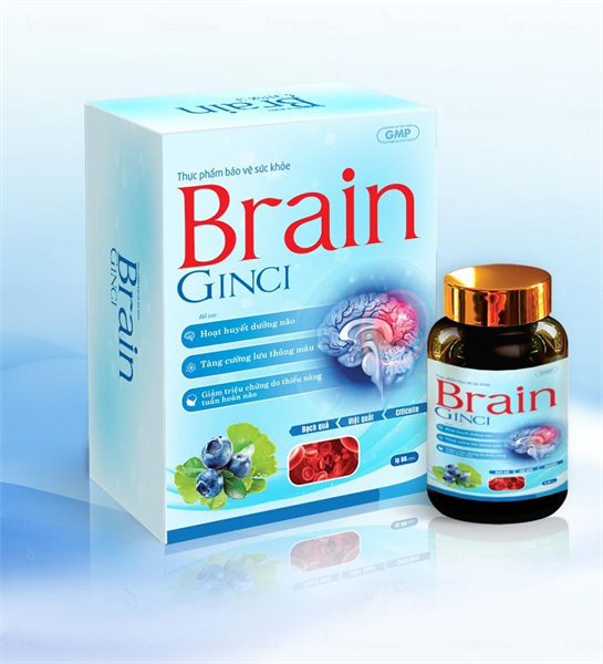 Thực phẩm bảo vệ sức khoẻ Brain Ginci TW28 hỗ trợ tăng cường tuần hoàn não, giúp cải thiện lưu thông máu (60 viên)