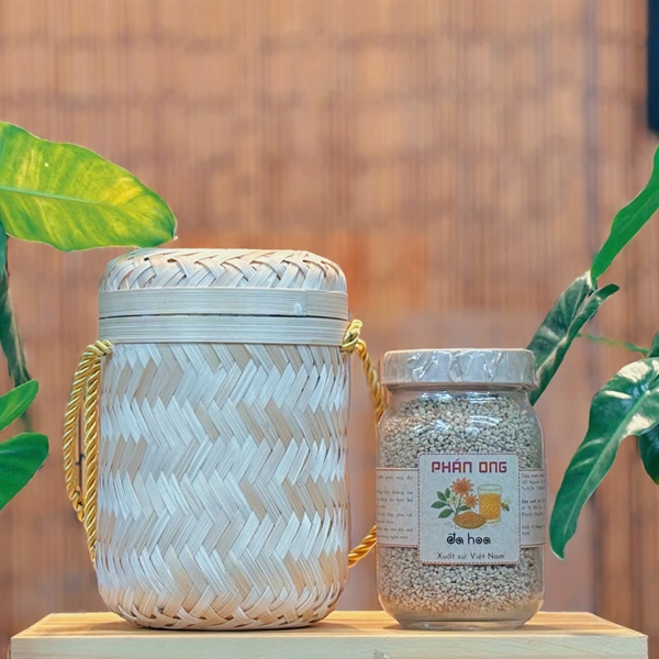 Set 1 - Phấn Hoa 320g - Hộp Tre