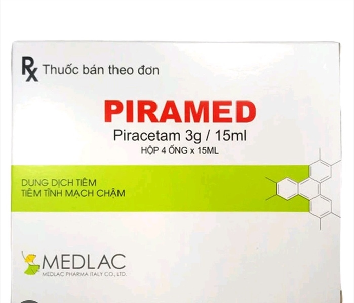 Piramed (Piracetam 3g/15ml) (Hộp 4 ống) Điều trị chứng chóng mặt- Medlac Pharma Italy