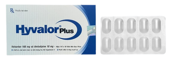 Thuốc Hyvalor Plus 160mg/10mg điều trị cao huyết áp (Hộp 3 vỉ x 10 viên) - VN