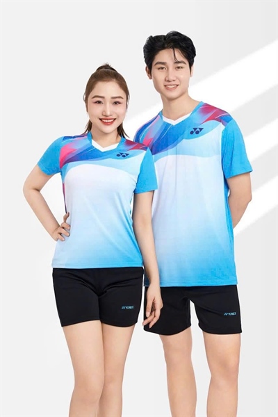 Áo cầu lông Yonex TM26 - Trắng Xanh