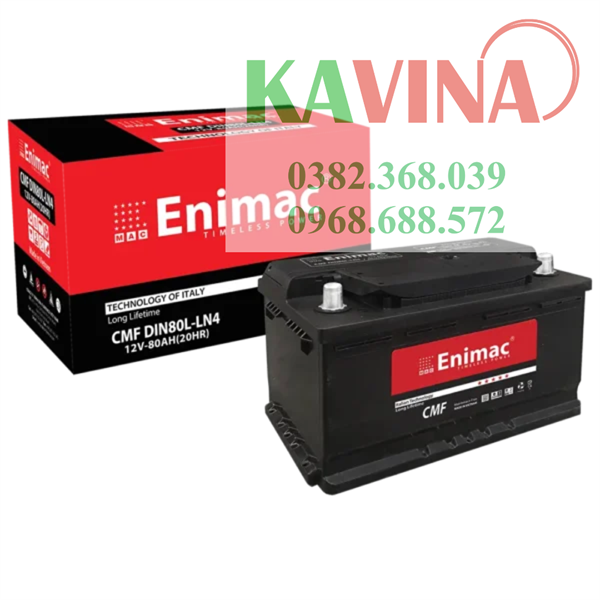 Bình ắc quy Enimac CMF DIN80L-LN4 (12V-80Ah)