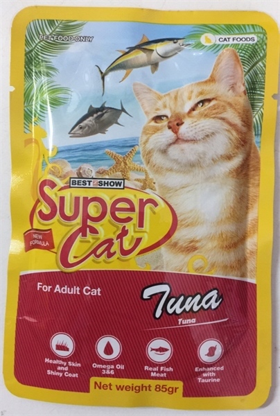 Pate Super Cat cho mèo lớn vị cá ngừ sốt 85g