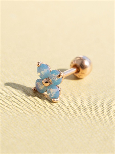 14K Baby blue flower piercing