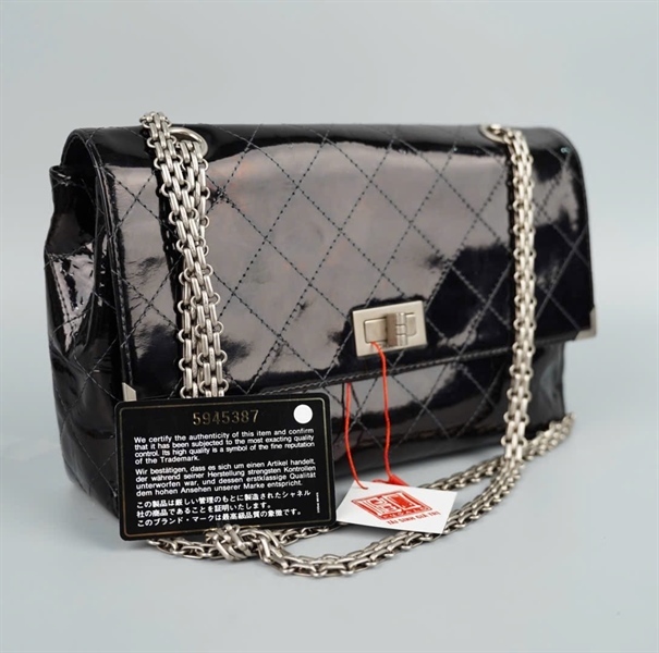 Túi Chanel đen bóng kèm lót form ((5945387) sz25 KG+