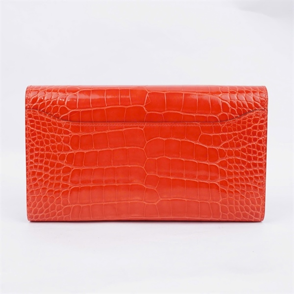 Ví Hermes cam da cá sấu stamp X KG+