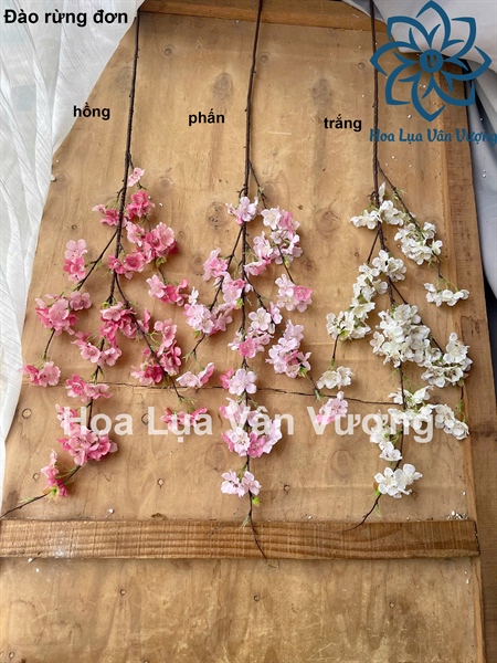 Đào rừng đơn - Hoa cành dài - Hoa Lụa Vân Vượng