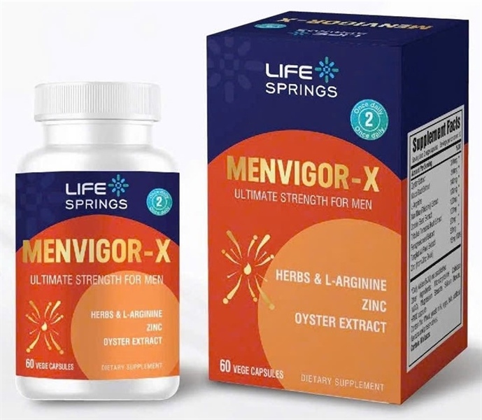 Viên nang hàu LifeSprings Menvigor-X New ZeaLand Tăng cường sinh lý nam, rối loạn cương dương (Hộp 1 Lọ 60 viên)